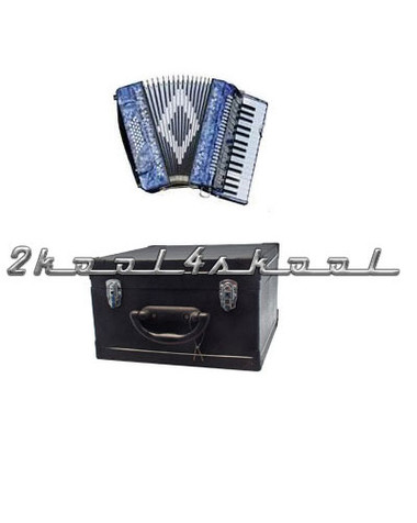 Rossetti Blue 32 Bass Piano Accordion 3 Switch Free Case