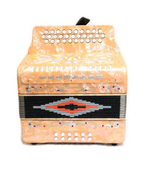 Rossetti Orange Diatonic Button Accordion 3 ROW 12 bass 31treble EAD MI