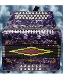 Rossetti PURPLE Diatonic Button Accordion 3 ROW 12 bass 31 treb FBbEb FA FBE