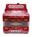 Rossetti Diatonic Button Accordion 3 ROW Red acordion 31 treble 12 bass ADG LA - view 2