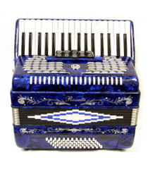 Rossetti Blue 60 Bass 5 Switch Piano Accordion Free Case