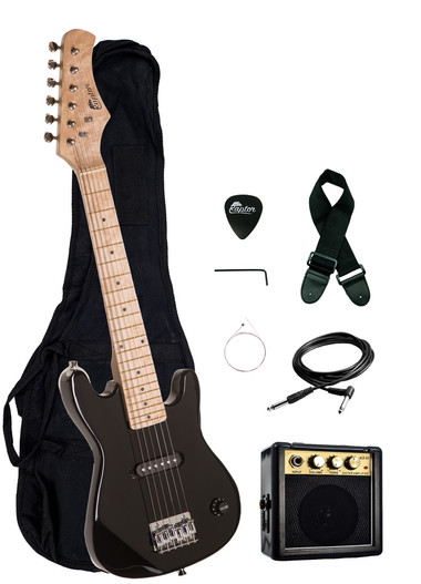 30" Kid's Electric Guitar Pack Black INCLUDES: 3 Watt Amp, Gig Bag, Strap, Cable, Pick and Replacement String