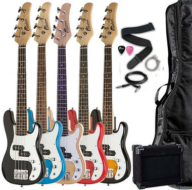 Red Raptor EJ38 Junios Electric J Bass Set INCLUDES: 5 Watt Amp, Gig Bag, Strap, Cable and Pick