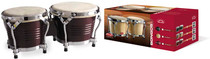STAGG Wild Cherry Finish 7.5" & 6.5" Latin Wood Bongos With Steel Rims