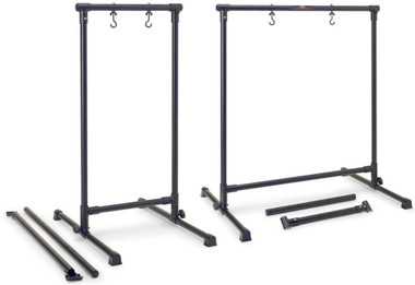 Metal gong stand with 2 interchangeable crossbar tubes for length adjustment