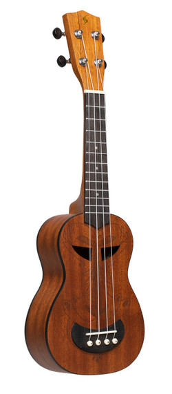 Tiki series soprano ukulele with sapele top, Ah finish, with black nylon gigbag