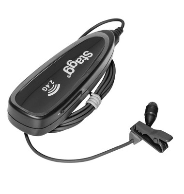 Wireless lavalier microphone set (with transmitter and receiver)