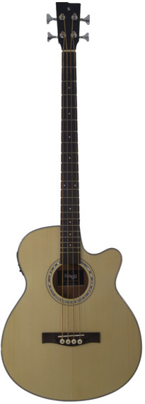 Bass guitar electric-acoustic jumbo with cutaway