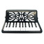 Detail view of the Rossetti 2512-BK piano accordion