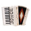 Close-up detail of the Rossetti 2512-WH accordion piano keyboard