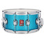 Premier Genista Classic 14 x 7 birch snare drum in Aqua Sparkle, front hero view