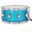 Premier Genista Classic snare drum in Aqua Sparkle shown from an angled full view