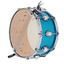 Detail of the Premier Genista Classic snare drum lug and Aqua Sparkle wrap