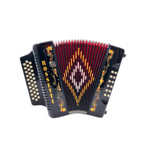 Rossetti 3112 FBE BK diatonic button accordion in gloss black front view