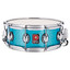 Premier Genista Classic 14 inch snare drum in Aqua Sparkle finish front view