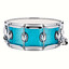 Premier Genista Classic snare drum angled view showing Aqua Sparkle birch shell