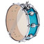 Detail of Premier Genista Classic snare drum hoop and Aqua Sparkle wrap