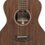 Close-up of the Crafter MIND T-MAHO NAT slotted headstock with mother of pearl logo and inlay