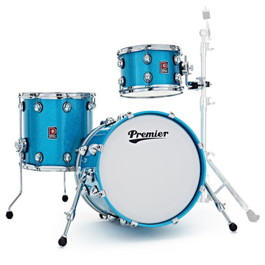 Premier Genista Heritage three-piece birch shell pack in Aqua Sparkle front view