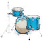 Full view of the Premier Genista Heritage 18 inch bass drum shell pack in Aqua Sparkle