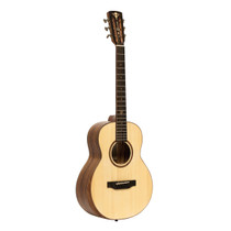 Crafter MINO KOA acoustic-electric guitar front view showing solid Engelmann spruce top