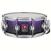Premier Genista 14 x 5.5 inch maple snare drum in Purple Fade Sparkle finish
