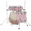 Premier Genista Maple pink shell pack angled view showing rack toms floor tom and bass drum