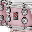 Close-up of the Genista tension lug on a pink Premier Genista Maple shell