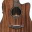 Close-up of the Crafter ABLE D635CE N soundhole with wood Crafter rosette inlay