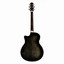 Close-up of the Crafter NOBLE TBK flamed maple top and abalone rosette