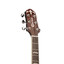 Crafter NOBLE TBK headstock detail with mother of pearl logo and chrome machine heads
