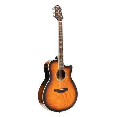 Crafter NOBLE VTG small jumbo acoustic-electric guitar in vintage sunburst front view