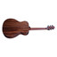 Detail of the Crafter ABLE T600 N bound mahogany neck and rosewood fingerboard with dot inlays