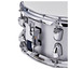 Close-up detail of Premier Artist snare drum lug and chrome hardware