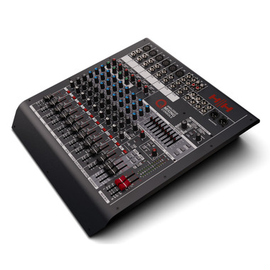HH Audio Q12FX 12-channel mixing console seen from above showing full control surface