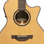 Close-up of the Crafter ABLE T630CE rosewood bridge with compensated saddle