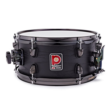 Premier Artist PAB1206SSBS birch snare drum in Stealth Black front view