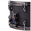 Close-up detail of the Premier Artist snare drum shell and black nickel lugs