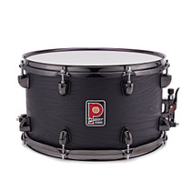 Premier Artist 14 x 8 birch snare drum in Stealth Black hero front view