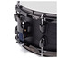 Close-up detail of Premier Artist snare drum black nickel lug on Stealth Black shell