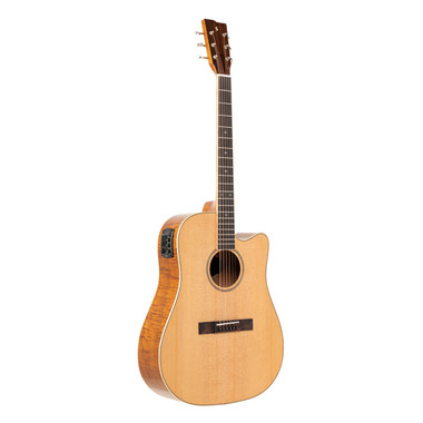 Stagg SA45 DCE-FM dreadnought cutaway acoustic-electric guitar full front view