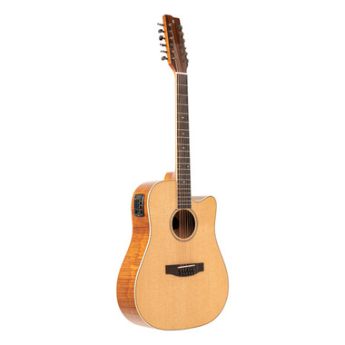 Stagg SA45 DCE FM 12 twelve-string cutaway dreadnought acoustic-electric guitar front view