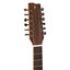 Headstock detail of the Stagg SA45 DCE FM 12 with chrome vintage-type machine heads