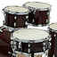 Premier Artist Series Cherry Red kit side view with floor tom and matching snare