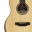 Close-up of the Crafter BIG MINO BK WLN body showing the walnut inlay rosette and bridge