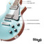 Stagg SEL-STD Shoreline Blue guitar shown in a lifestyle setting