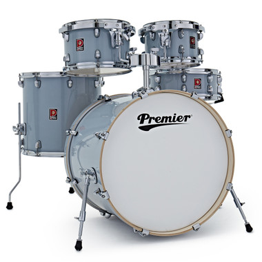 Premier PAB22-5SP1SGL Artist Series five-piece birch shell pack in Steel Gray full kit view