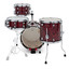 Premier Artist Heritage drum kit in Burgundy Pearl viewed from an angled side perspective