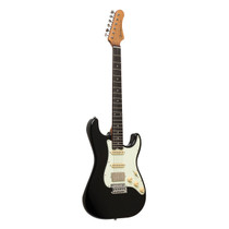 Crafter SEOUL SVVSR CB solid body electric guitar in Cosmic black full front hero view