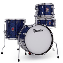 Premier Artist Heritage four-piece birch shell pack in Blue Pearl full kit hero view